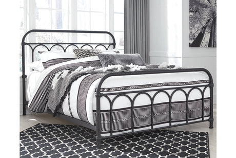Nashburg Black Queen Metal Platform Bed by Ashley at Eve Furniture