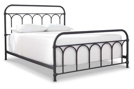 Nashburg Black Queen Metal Platform Bed by Ashley at Eve Furniture