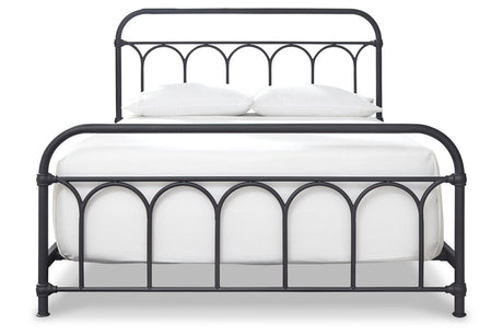 Nashburg Black Queen Metal Platform Bed by Ashley at Eve Furniture