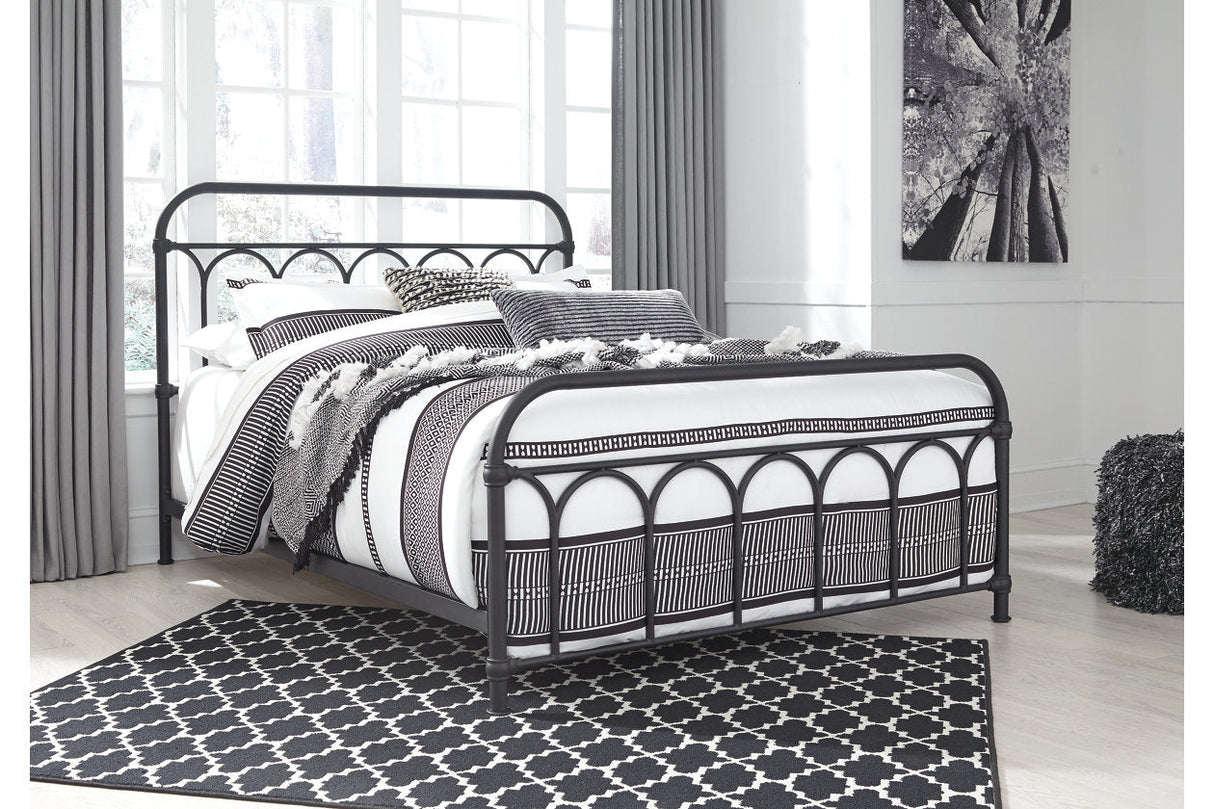 Nashburg Black Queen Metal Platform Bed by Ashley at Eve Furniture