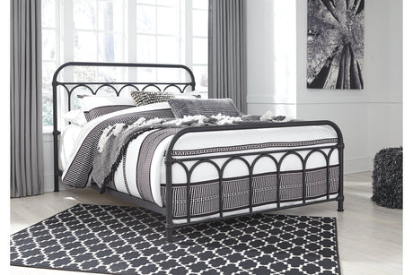 Nashburg Black Queen Metal Platform Bed by Ashley at Eve Furniture