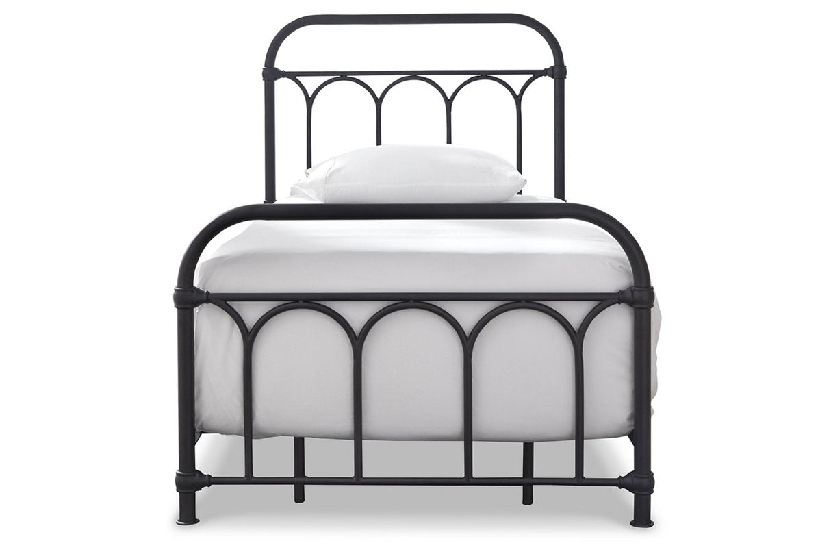 Nashburg Black Twin Metal Platform Bed by Ashley at Eve Furniture