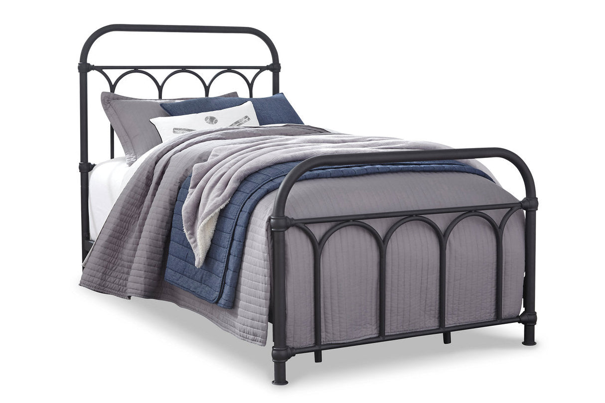 Nashburg Black Twin Metal Platform Bed by Ashley at Eve Furniture
