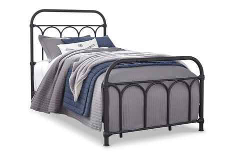 Nashburg Black Twin Metal Platform Bed by Ashley at Eve Furniture