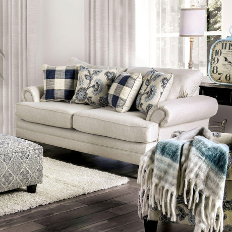 Nash Ivory Loveseat by Furniture of America at Eve Furniture