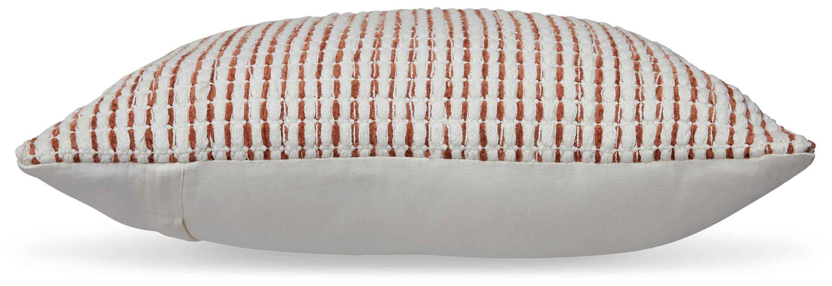 Nashlin White/Rust Pillow by Ashley at Eve Furniture