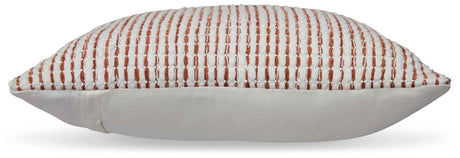 Nashlin White/Rust Pillow by Ashley at Eve Furniture