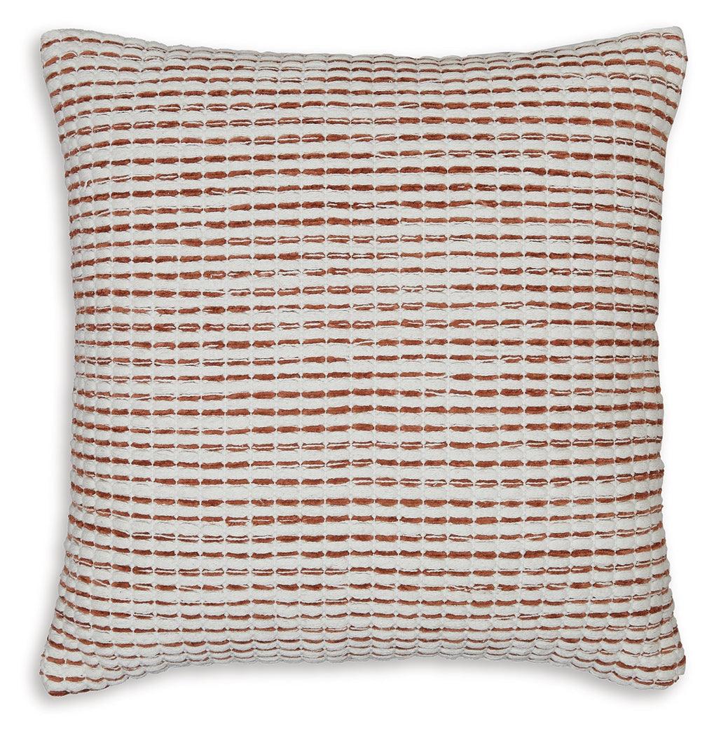 Nashlin White/Rust Pillow (Set of 4) by Ashley at Eve Furniture