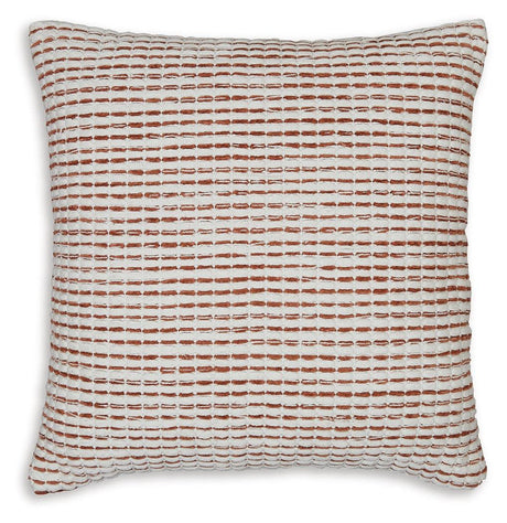 Nashlin White/Rust Pillow (Set of 4) by Ashley at Eve Furniture