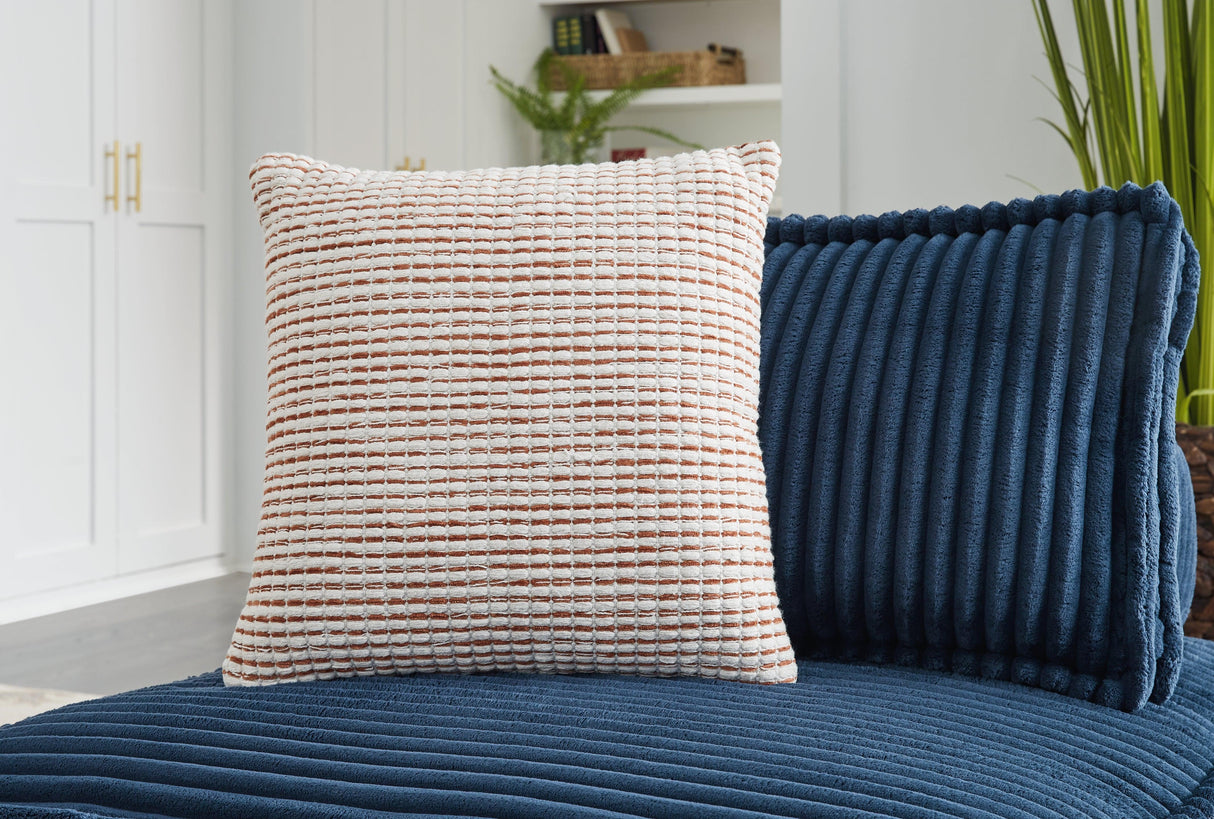 Nashlin White/Rust Pillow (Set of 4) by Ashley at Eve Furniture