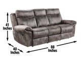 Nashville Gray 3-Piece Manual Reclining Set by Steve Silver at Eve Furniture