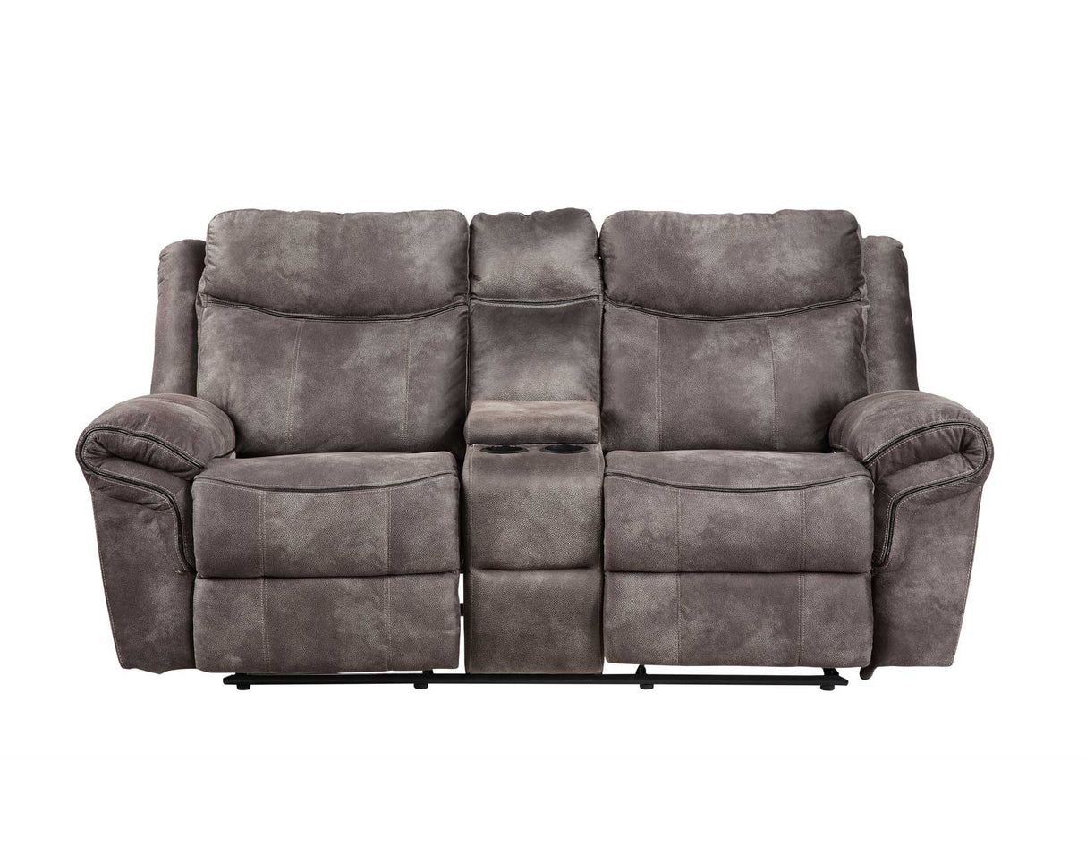 Nashville Manual Glider Recliner Console Loveseat, Grey