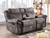 Nashville Manual Glider Recliner Console Loveseat, Grey