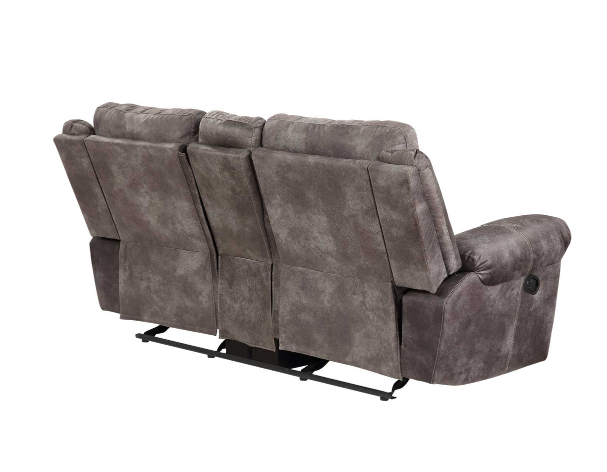 Nashville Manual Glider Recliner Console Loveseat, Grey