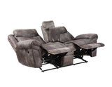 Nashville Manual Glider Recliner Console Loveseat, Grey