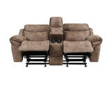 Nashville Manual Glider Recliner Console Loveseat