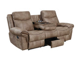 Nashville Cocoa Reclining Sofa with Drop-Down Console by Steve Silver at Eve Furniture