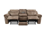 Nashville Cocoa Reclining Sofa with Drop-Down Console by Steve Silver at Eve Furniture