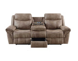 Nashville Cocoa Reclining Sofa with Drop-Down Console by Steve Silver at Eve Furniture