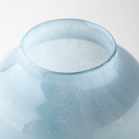 Nasser II Large Blue/Gold/Chrome Urn Style Glass Vase by Mercana at Eve Furniture