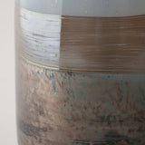 Nasser II Large Blue/Gold/Chrome Urn Style Glass Vase by Mercana at Eve Furniture