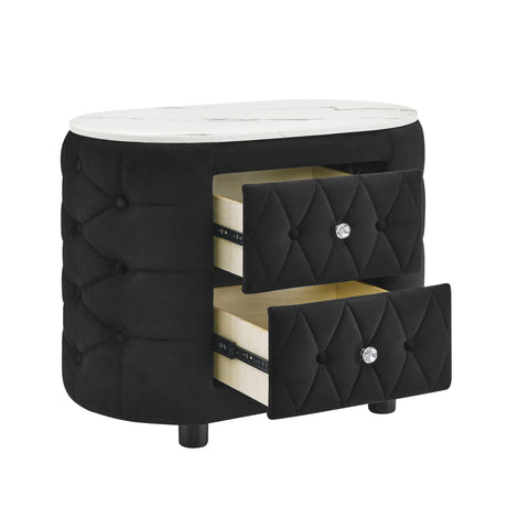 Natalia Black Nightstand by Crown Mark at Eve Furniture