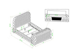 Natalia Black Queen Upholstered Fireplace Bed with TV Lift by Crown Mark at Eve Furniture