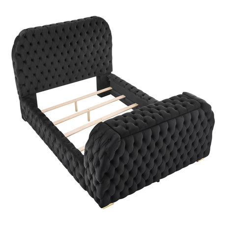 Natalia Black Upholstered Bedroom Set with TV Lift by Crown Mark at Eve Furniture