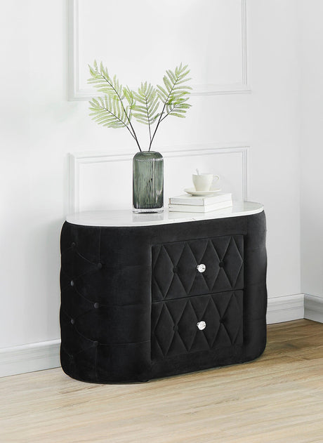 Natalia Black Upholstered Bedroom Set with TV Lift by Crown Mark at Eve Furniture