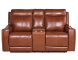 Natalia Dual-Power Reclining Console Loveseat, Coach