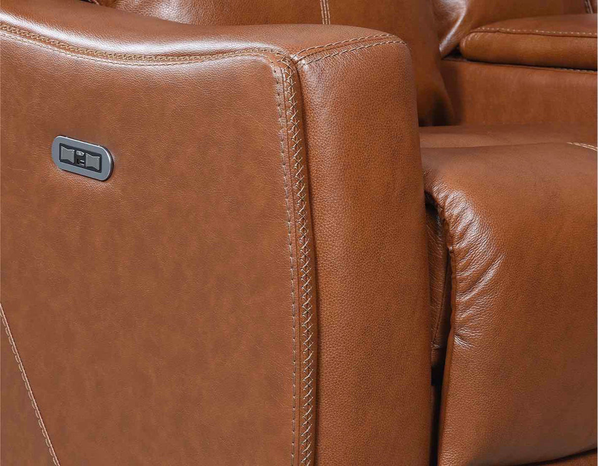 Natalia Dual-Power Reclining Console Loveseat, Coach