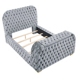 Natalia Gray King Upholstered Fireplace Bed with TV Lift by Crown Mark at Eve Furniture