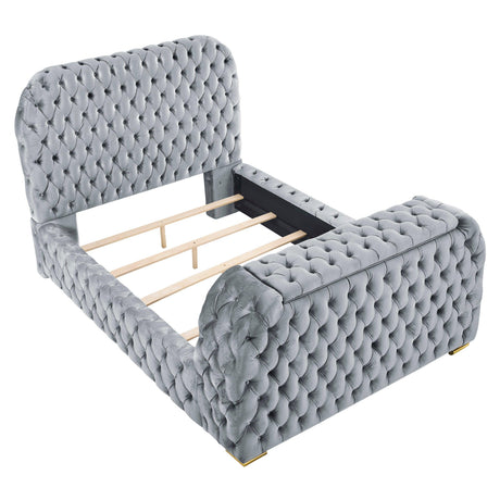Natalia Gray King Upholstered Fireplace Bed with TV Lift by Crown Mark at Eve Furniture