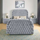 Natalia Gray Upholstered Bedroom Set with TV Lift by Crown Mark at Eve Furniture