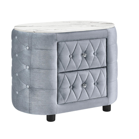 Natalia Gray Upholstered Bedroom Set with TV Lift by Crown Mark at Eve Furniture