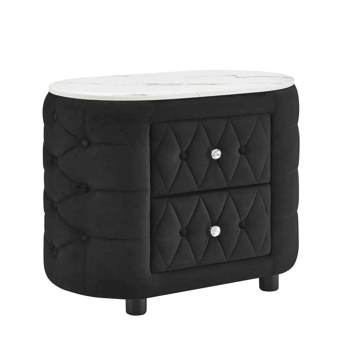 Natalia Black Nightstand by Crown Mark at Eve Furniture