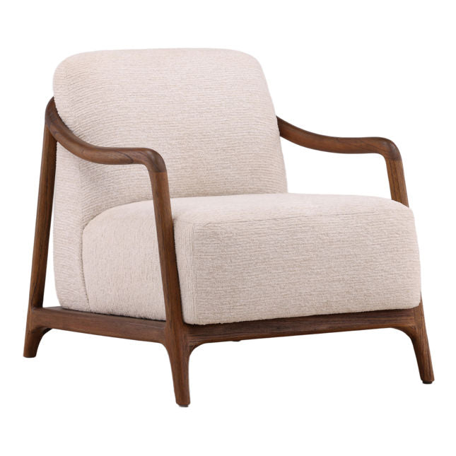 Natalina Cream and Brown Occasional Chair by Dovetail at Eve Furniture