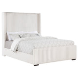 Natasha Cream 69-inch Upholstered Eastern King Wingback Bed by Coaster at Eve Furniture