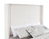 Natasha Cream 69-inch Upholstered Eastern King Wingback Bed by Coaster at Eve Furniture
