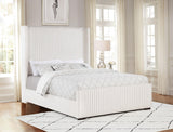 Natasha Cream 69-inch Upholstered Eastern King Wingback Bed by Coaster at Eve Furniture