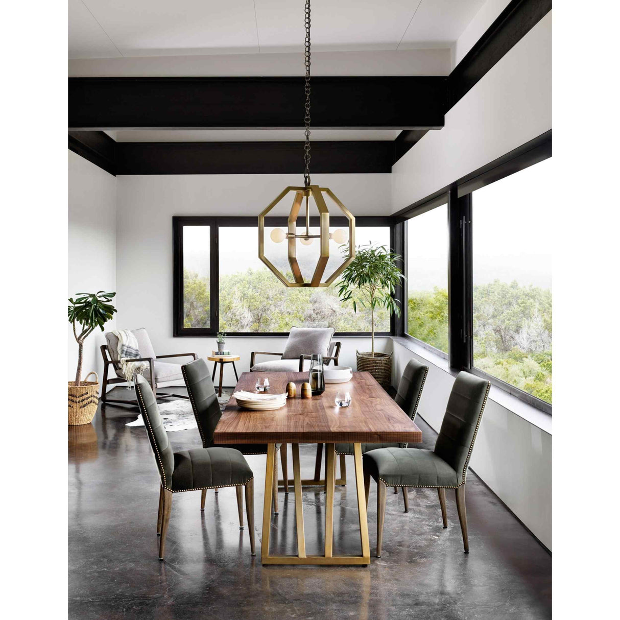 Nate Dining Chair, Modern Velvet Loden, Set of 2 by Four Hands by Four Hands at Eve Furniture