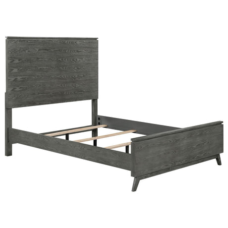 Nathan High Headboard Queen Panel Bed Grey