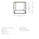 Nathan II 18" x 20" Square Top White Marble and Black Metal End/Side Table by Mercana at Eve Furniture