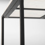 Nathan II 18" x 20" Square Top White Marble and Black Metal End/Side Table by Mercana at Eve Furniture