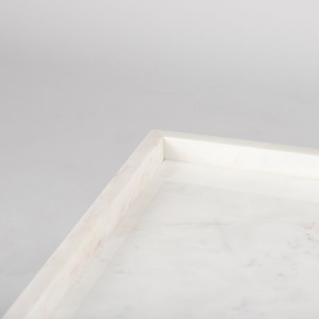 Nathan II Square Top White Marble and Black Metal End/Side Table by Mercana at Eve Furniture