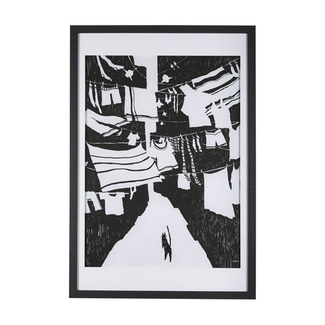 National Laundry Day by Mercana Studio Hand Embellished Textured Framed Art Print Matted under Glass by Mercana at Eve Furniture