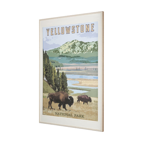 National Park - Yellowstone by Mercana Studio a Framed Art Print Matted under Glass by Mercana at Eve Furniture