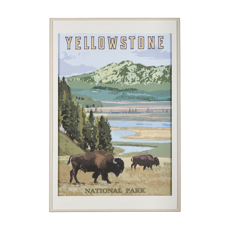 National Park - Yellowstone by Mercana Studio a Framed Art Print Matted under Glass by Mercana at Eve Furniture