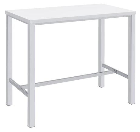 Natividad White High Gloss/Chrome 5-Piece Bar Set by Coaster at Eve Furniture