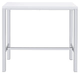 Natividad White High Gloss/Chrome 5-Piece Bar Set by Coaster at Eve Furniture